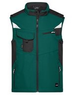 James&Nicholson Softshell-Weste -STRONG- mit CORDURA® – Dark Green/Black