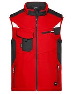 James&Nicholson Softshell-Weste -STRONG- mit CORDURA®, Black/Black XS, JN845 – Red/Black
