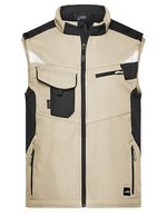 James&Nicholson Softshell-Weste -STRONG- mit CORDURA®, Black/Black XS, JN845 – Stone/Black