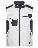 James&Nicholson Softshell-Weste -STRONG- mit CORDURA®, Black/Black XS, JN845 – White/Carbon