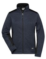 James&Nicholson Fleecejacke mit Softshell-Einsätzen für Damen, Black/Black XS, JN861 – Carbon Melange/Black