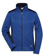 James&Nicholson Fleecejacke mit Softshell-Einsätzen für Damen, Black/Black XS, JN861 – Royal Melange/Navy