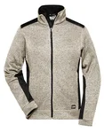 James&Nicholson Fleecejacke mit Softshell-Einsätzen für Damen, Red Melange/Black S, JN861 – Stone Melange/Black