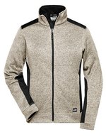 James&Nicholson Fleecejacke mit Softshell-Einsätzen für Damen, Black/Black XS, JN861 – Stone Melange/Black