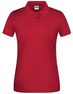 James&Nicholson Ladies´ Bio Workwear Polo Aqua XS (JN873), JN873 – Red