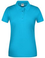 James&Nicholson Ladies´ Bio Workwear Polo Aqua XS (JN873), JN873 – Turquoise
