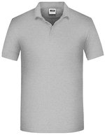 James&Nicholson Bio Workwear Polo mit Knopfleiste für Herren, Aqua XS, JN874 – Grey Heather