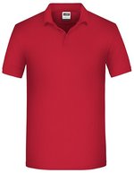 James&Nicholson Bio Workwear Polo mit Knopfleiste für Herren, Aqua XS, JN874 – Red