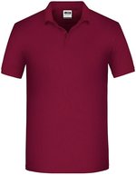 James&Nicholson Bio Workwear Polo mit Knopfleiste für Herren, Aqua XS, JN874 – Wine