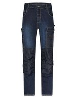 James&Nicholson Stretch-Jeans mit Cordura®-Verstärkung, Black Denim 25, JN875 – Bleu Jean