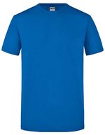 James&Nicholson Slim Fit Rundhals-T-Shirt Baumwolle für Herren, White S, JN911 – Cobalt