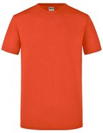 James&Nicholson Slim Fit Rundhals-T-Shirt Baumwolle für Herren, White S, JN911 – Dark Orange