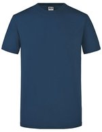 James&Nicholson Slim Fit Rundhals-T-Shirt Baumwolle für Herren, White S, JN911 – Navy