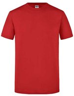 James&Nicholson Slim Fit Rundhals-T-Shirt Baumwolle für Herren, White S, JN911 – Red