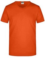 James&Nicholson Slim Fit V-Neck T-Shirt für Herren, White S, JN912 – Orange fonce
