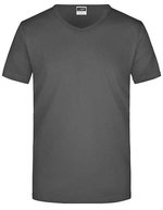 James&Nicholson Slim Fit V-Neck T-Shirt für Herren, White S, JN912 – Graphite (Uni)