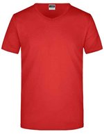 James&Nicholson Slim Fit V-Neck T-Shirt für Herren, White S, JN912 – Rouge