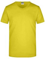 James&Nicholson Slim Fit V-Neck T-Shirt für Herren, White S, JN912 – Jaune