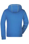 James&Nicholson Lifestyle Hoody mit Kontrastnähten für Damen, Cobalt/Grey Heather M, JN960 – Bild 4