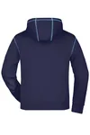 James&Nicholson Kapuzen-Sweatshirt mit Kontrastnähten für Herren, Navy/Cobalt M, JN961 – Bild 4