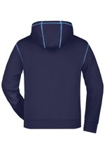 James&Nicholson Kapuzen-Sweatshirt mit Kontrastnähten für Herren, Black/Grey Heather S, JN961 – Bild 4