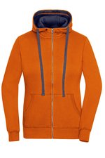 James&Nicholson Zip-Hoody mit tailliertem Schnitt für Damen, Black/Grey Heather S, JN962 – Bild 3