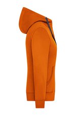James&Nicholson Zip-Hoody mit tailliertem Schnitt für Damen, Black/Grey Heather S, JN962 – Bild 5