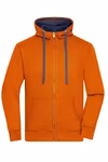 James&Nicholson Men´s Lifestyle Zip-Hoody Black/Grey Heather S (JN963), JN963 – Bild 3