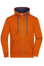 James&Nicholson Men´s Lifestyle Zip-Hoody Black/Grey Heather S (JN963), JN963 – Bild 3