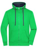 James&Nicholson Men´s Lifestyle Zip-Hoody Black/Grey Heather S (JN963), JN963 – Green/Navy