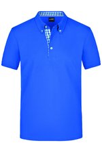 James&Nicholson Piqué Polo mit Button-Down-Kragen für Herren, Black/Black S, JN964 – Bild 1
