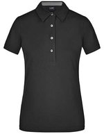 James&Nicholson Ladies´ Plain Polo Black/Black S (JN969), JN969 – Black/Black/White