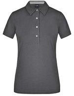 James&Nicholson Ladies´ Plain Polo Black/Black S (JN969), JN969 – Graphite (Solid)/Graphite (Solid)/White