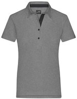 James&Nicholson Ladies´ Plain Polo Black/Black S (JN969), JN969 – Chiaro Melange/Nero