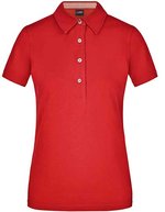 James&Nicholson Ladies´ Plain Polo Black/Black S (JN969), JN969 – Red/Red/White