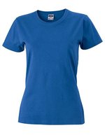 James&Nicholson Slim Fit Rundhals-T-Shirt Baumwolle für Damen, White S, JN971 – Cobalt