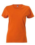 James&Nicholson Slim Fit Rundhals-T-Shirt Baumwolle für Damen, White S, JN971 – Dark Orange