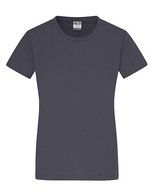 James&Nicholson Slim Fit Rundhals-T-Shirt Baumwolle für Damen, White S, JN971 – Graphite (Solid)