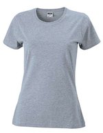 James&Nicholson Slim Fit Rundhals-T-Shirt Baumwolle für Damen, White S, JN971 – Grey Heather
