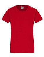 James&Nicholson Slim Fit Rundhals-T-Shirt Baumwolle für Damen, White S, JN971 – Red