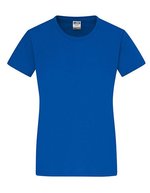 James&Nicholson Slim Fit Rundhals-T-Shirt Baumwolle für Damen, White S, JN971 – Royal