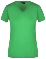 James&Nicholson Slim Fit V-Neck T-Shirt für Damen, White S, JN972 – Frog