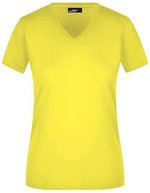 James&Nicholson Slim Fit V-Neck T-Shirt für Damen, White S, JN972 – Jaune