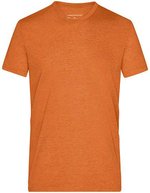 James&Nicholson Heather T-Shirt mit V-Ausschnitt, Black Melange S, JN974 – Orange Melange