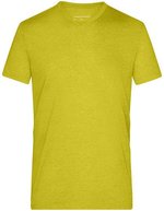 James&Nicholson Heather T-Shirt mit V-Ausschnitt, Black Melange S, JN974 – Yellow Melange
