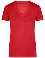 James&Nicholson Gipsy T-Shirt mit V-Ausschnitt für Damen, Atlantic S, JN975 – Chili