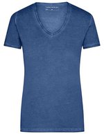 James&Nicholson Gipsy T-Shirt mit V-Ausschnitt für Damen, Atlantic S, JN975 – Jeans