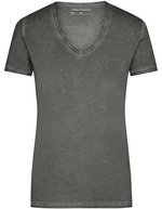 James&Nicholson Gipsy T-Shirt mit V-Ausschnitt für Damen, Atlantic S, JN975 – Grafite (Unito)