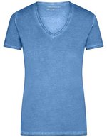 James&Nicholson Gipsy T-Shirt mit V-Ausschnitt für Damen, Atlantic S, JN975 – Horizon Blu