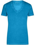 James&Nicholson Gipsy T-Shirt mit V-Ausschnitt für Damen, Atlantic S, JN975 – Turchese